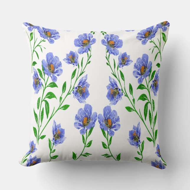 Coussin Fleur bleue (Recto)
