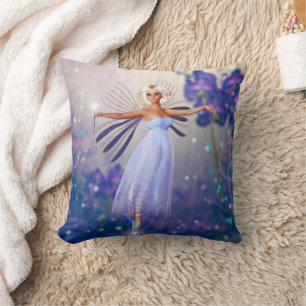 Coussin Fleur bleue