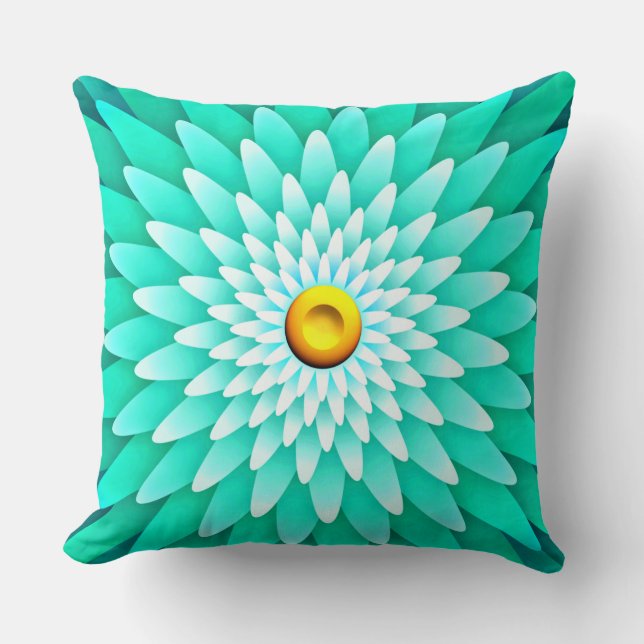 Coussin Fleur bleue Mandala-68566 (Recto)