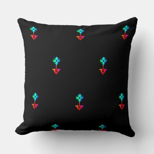 Coussin Fleur Bleue Noire (Recto)