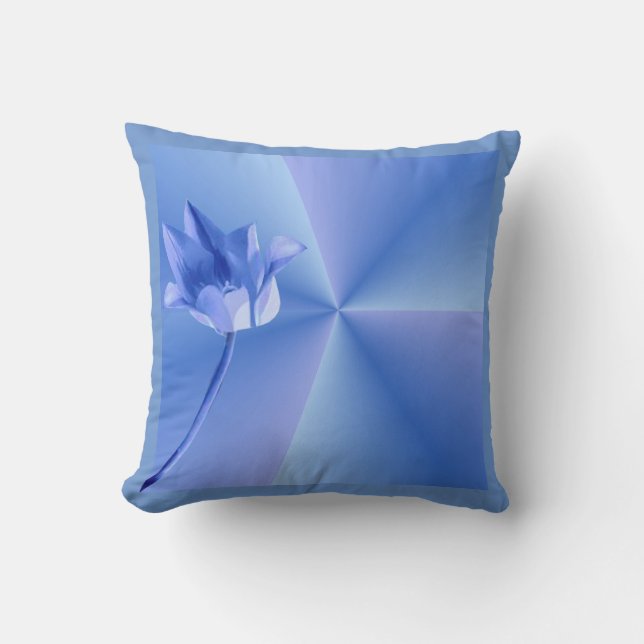Coussin Fleur Bleue Réversible (Recto)