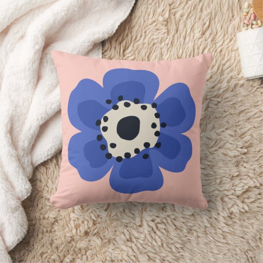 Coussin Fleur bleue rose (Couverture)