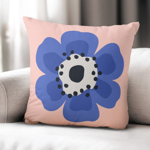 Coussin Fleur bleue rose