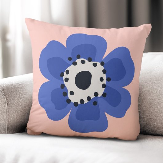 Coussin Fleur bleue rose