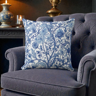 Coussin Fleur Bleue Vintage William Morris