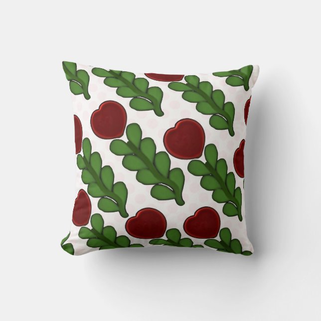 Coussin Fleur botanique à cœur radieux (Recto)