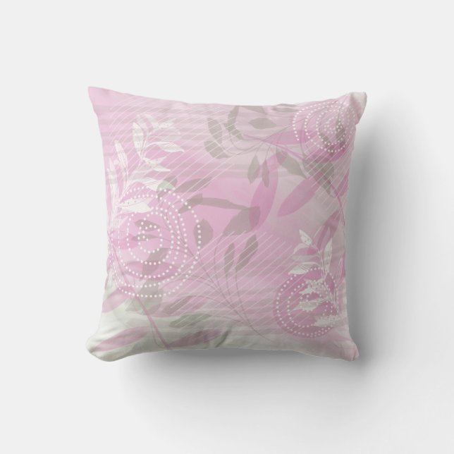 Coussin Fleur botanique abstraite moderne tendance (Recto)
