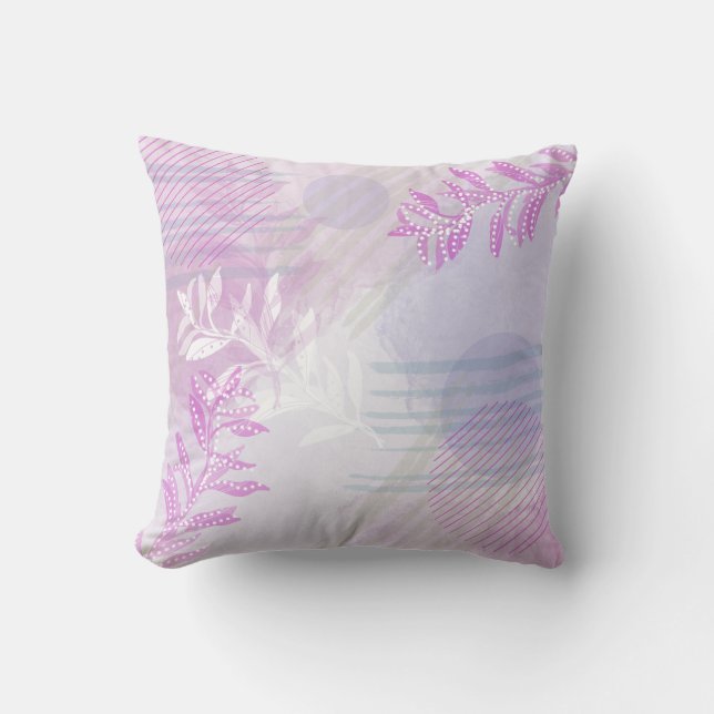 Coussin Fleur botanique abstraite moderne tendance (Recto)