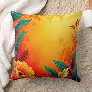 Coussin Fleur botanique chaude