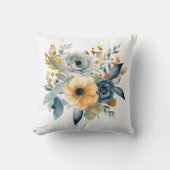 Coussin Fleur botanique de fleur sauvage aquarelle jaune b (Recto)