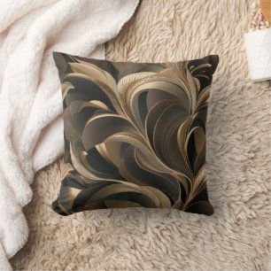 Coussin Fleur botanique dorée Élégant