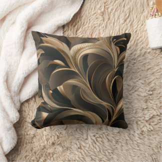 Coussin Fleur botanique dorée Élégant