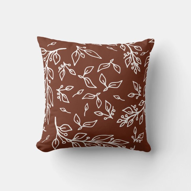 Coussin Fleur brun prune foncé (Recto)