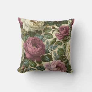 Coussin Fleur Chic Botanique Rose Vintage Romantique