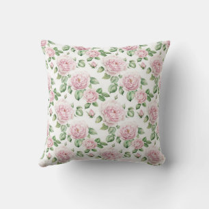 Coussin Fleur Chic Romantique Botanique Rose Vintage