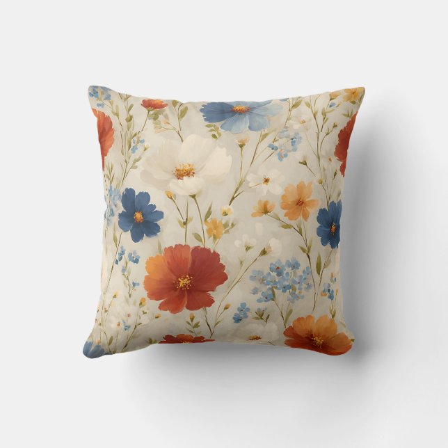 Coussin Fleur chic romantique botanique vintage (Verso)