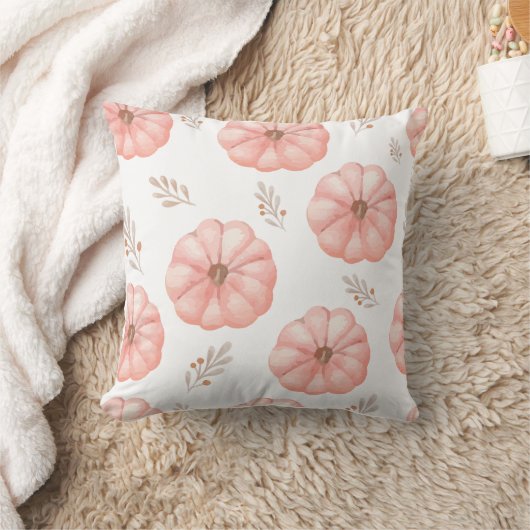 Coussin Fleur Citrouille d'aquarelle rose (Couverture)