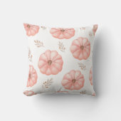 Coussin Fleur Citrouille d'aquarelle rose (Recto)