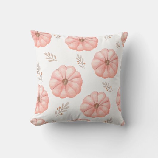 Coussin Fleur Citrouille d'aquarelle rose (Recto)