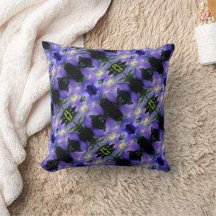 Coussin Fleur Clematis violette souple Abstraite