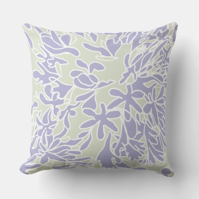 Coussin Fleur d'Agapanthus lavande Vert sauge (Recto)