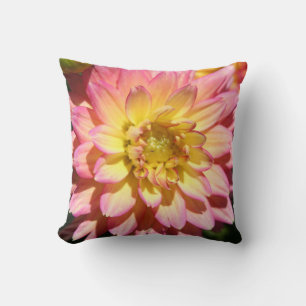 Coussin Fleur Dahlia rose chaud