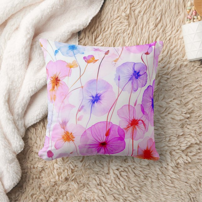 Coussin Fleur d'aquarelle florale tendance (Couverture)