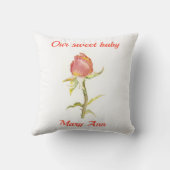 Coussin Fleur d'aquarelle rose bébé (Verso)