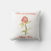 Coussin Fleur d'aquarelle rose bébé (Recto)