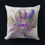 Coussin Fleur d'art Abstrait, énergique et coloré<br><div class="desc">Une puissante fleur d'imaginaire multicolore,  un art fractal floral unique. Conception pour votre oreiller de lancer et plus encore.</div>