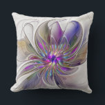 Coussin Fleur d'art Abstrait, énergique et coloré<br><div class="desc">Une puissante fleur d'imaginaire multicolore,  un art fractal floral unique. Conception pour votre oreiller de lancer et plus encore.</div>
