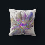 Coussin Fleur d'art Abstrait, énergique et coloré<br><div class="desc">Une puissante fleur d'imaginaire multicolore,  un art fractal floral unique. Conception pour votre coussin extérieur et plus encore.</div>