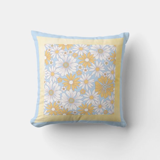 Coussin Fleur d'art de campagne jaune (Recto)