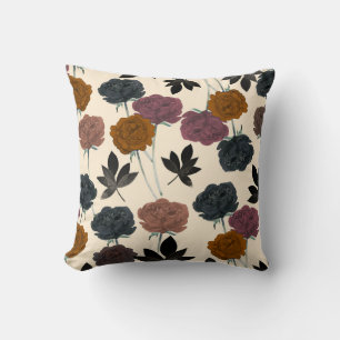 Coussin Fleur d'automne vintage aquarelle gras