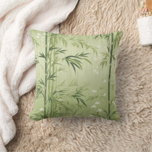 Coussin Fleur de bambou sereine asiatique (1)