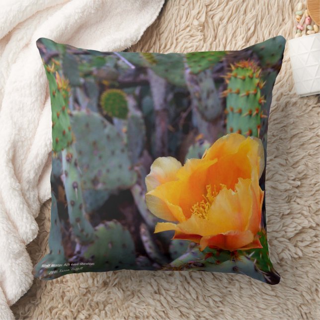 Coussin Fleur de cactus à poires orange (Couverture)