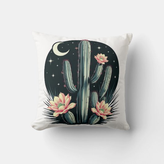 Coussin Fleur de cactus nocturne (Recto)