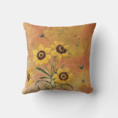 Coussin Fleur de Chabby Jaune et Orange (Verso)