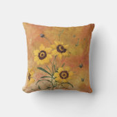 Coussin Fleur de Chabby Jaune et Orange (Recto)