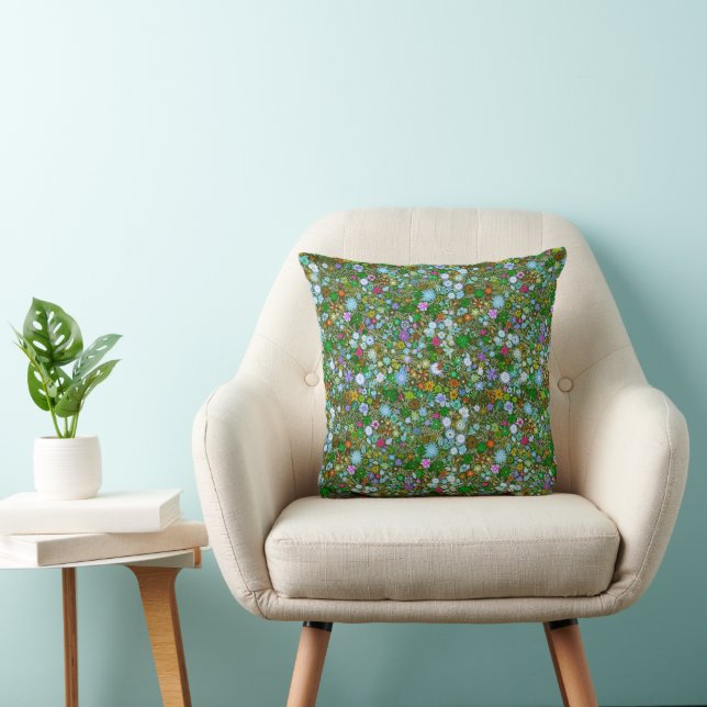Coussin Fleur de champ vert sauvage (Chaise)