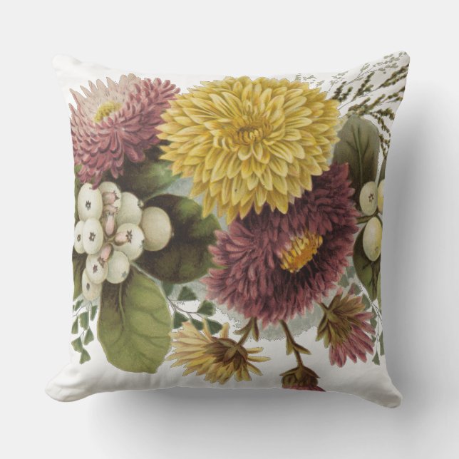 Coussin Fleur de chrysanthème mère florale (Recto)