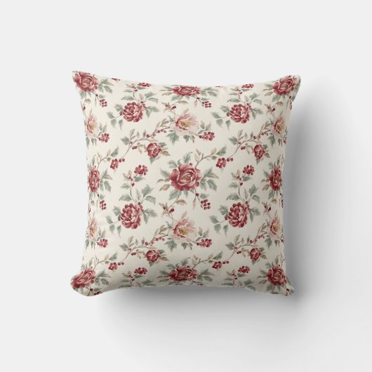 Coussin Fleur de Crème Rouge Assez Chic   (Recto)