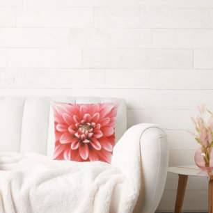 Coussin Fleur de dahlia rose – Nature florale élégante