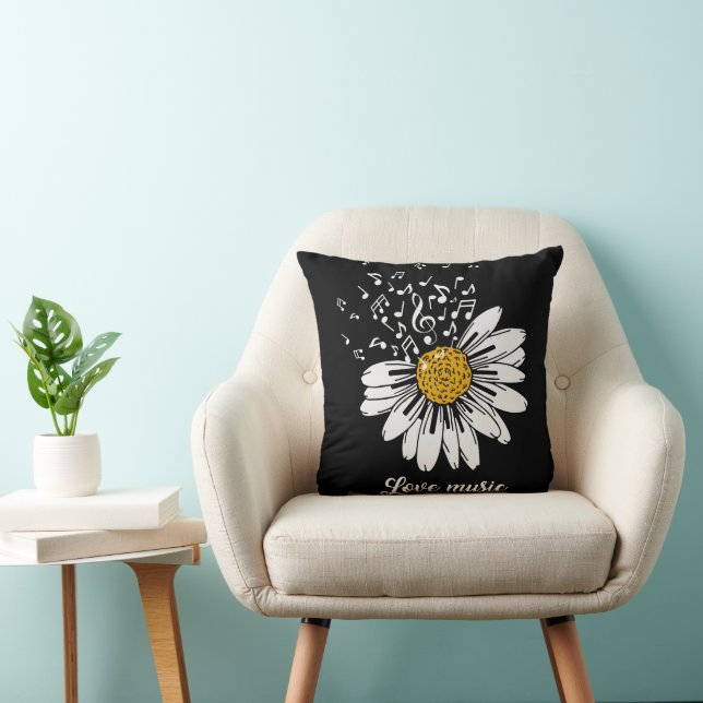 Coussin Fleur de Daisy Love Musique (Chaise)