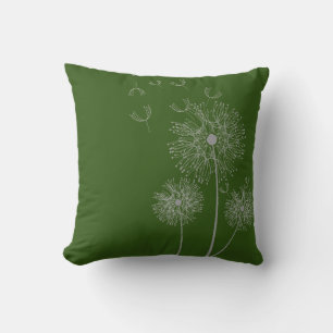 Coussin Fleur de Dandelion à l'olive