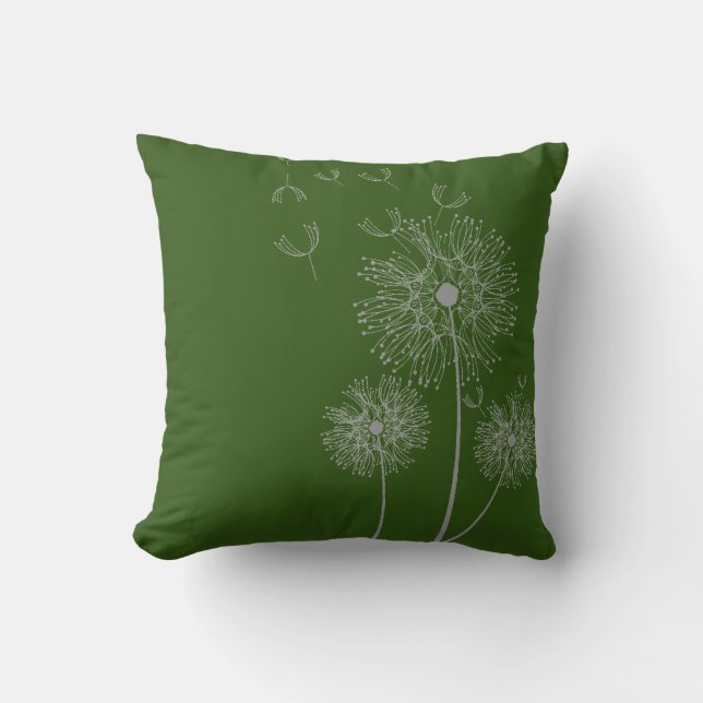 Coussin Fleur de Dandelion à l'olive (Recto)