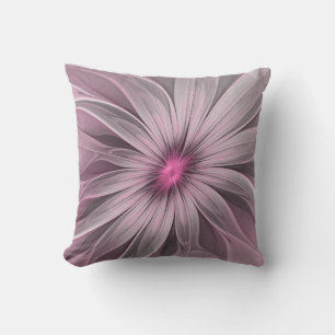 Coussin Fleur de fantaisie Art fractal floral abstrait de