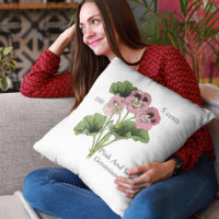 Fleur de géranium blanc rose Vintage personnalisé