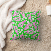Coussin Fleur de homard preppy motif rose vert  (Couverture)