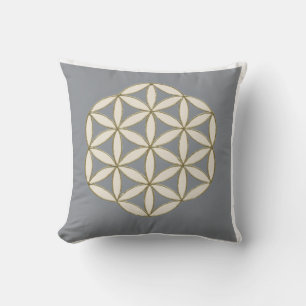 Coussin Fleur de la vie Géométrie sacrée Jeu d'oreiller